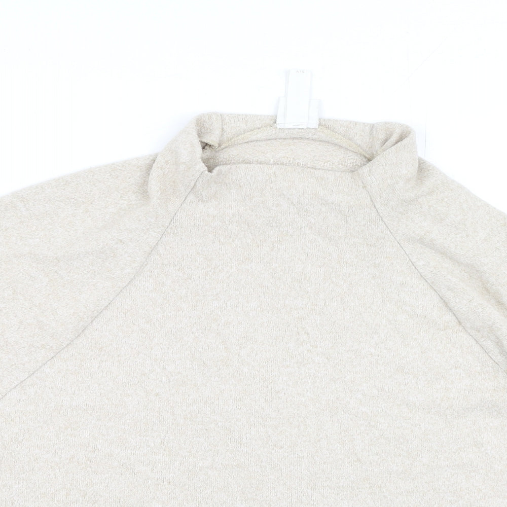 H&M Womens Beige Round Neck  Viscose Pullover Jumper Size XL