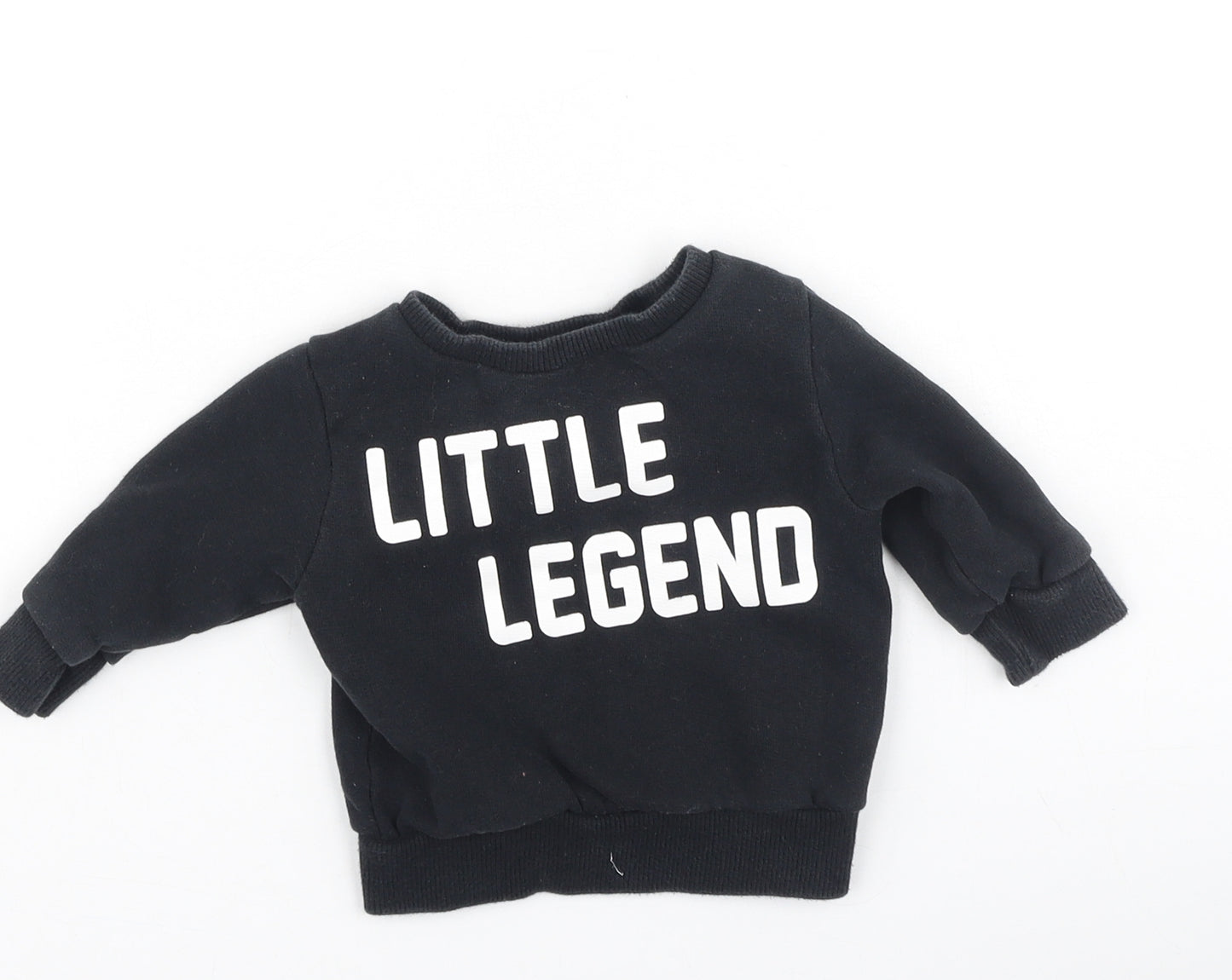 NEXT Baby Black  Cotton Pullover Jumper Size 3-6 Months   - Little Legend