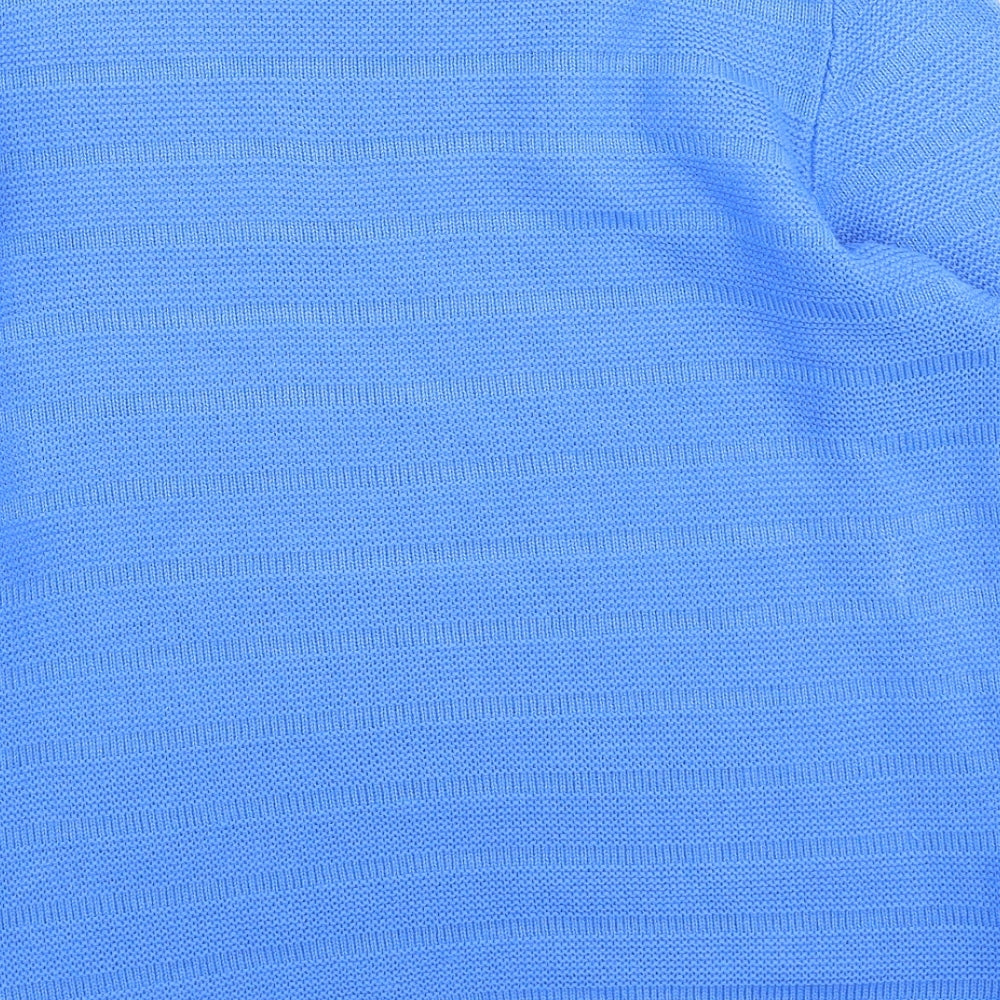 hle Womens Blue Round Neck  Acrylic Pullover Jumper Size M