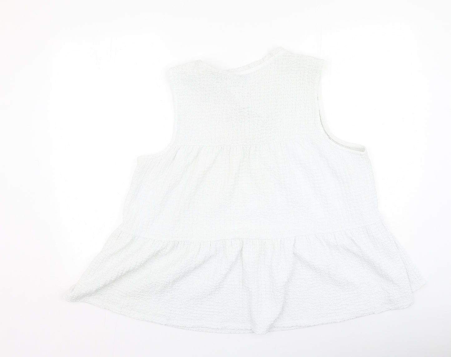 Papaya Womens Ivory  Polyester Camisole Tank Size 18 Round Neck