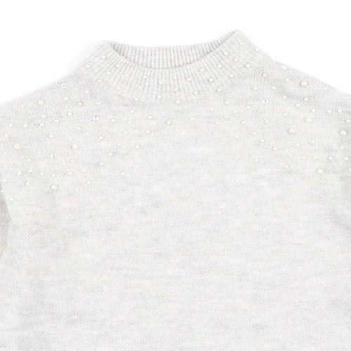 NEXT Womens Beige Round Neck  Acrylic Pullover Jumper Size 12