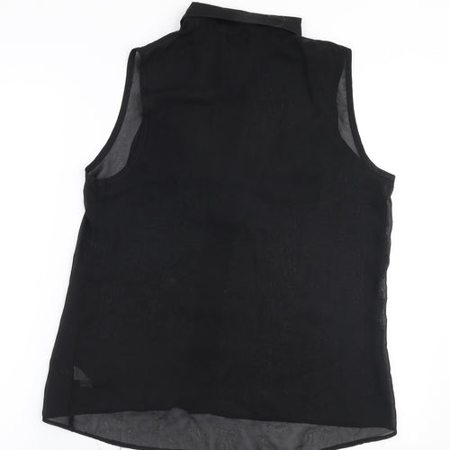 RT Womens Black  Polyester Basic Blouse Size XL Collared