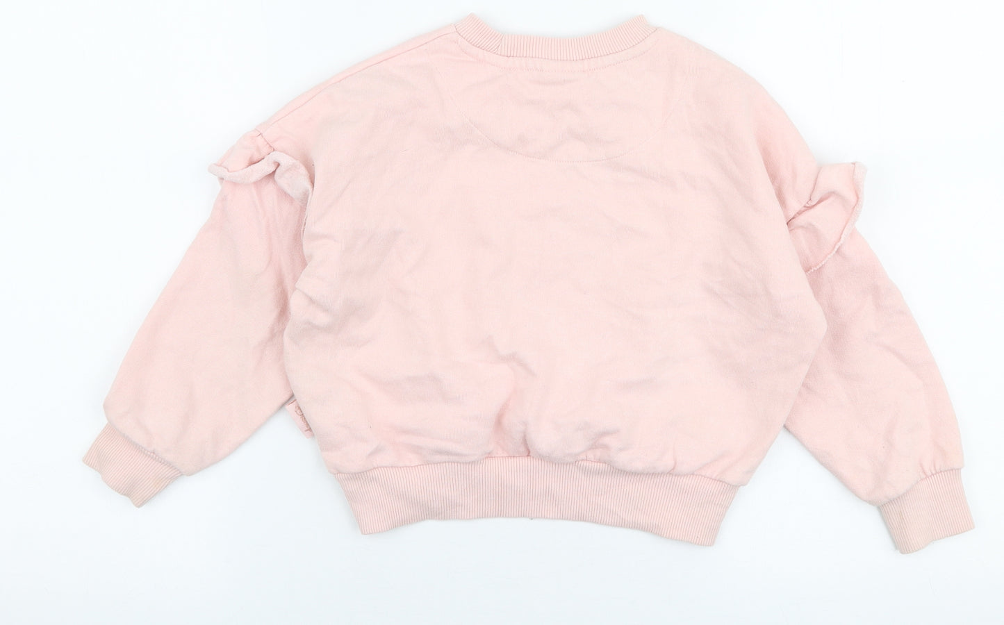 F&F Girls Pink  Cotton Pullover Sweatshirt Size 5-6 Years  Pullover - Disney Minnie mouse