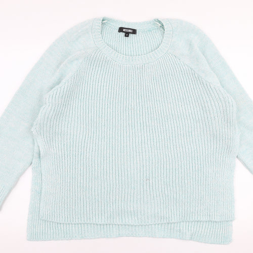 Missguided Womens Blue Round Neck  Acrylic Pullover Jumper Size 12