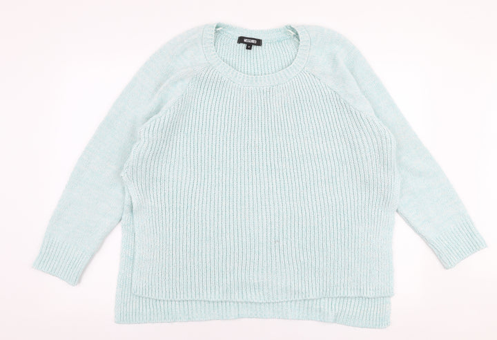 Missguided Womens Blue Round Neck Acrylic Pullover Jumper Size 12