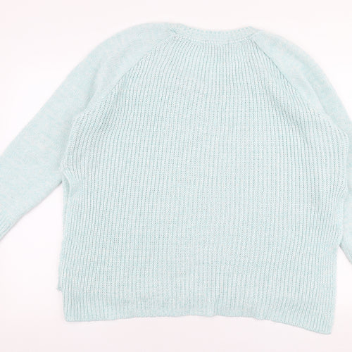 Missguided Womens Blue Round Neck  Acrylic Pullover Jumper Size 12