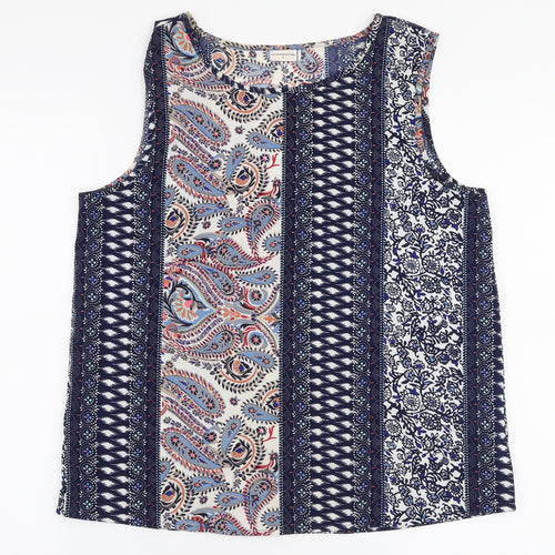 Jaqueline De Yong Womens Multicoloured Paisley Polyester Basic Blouse Size 8 Round Neck