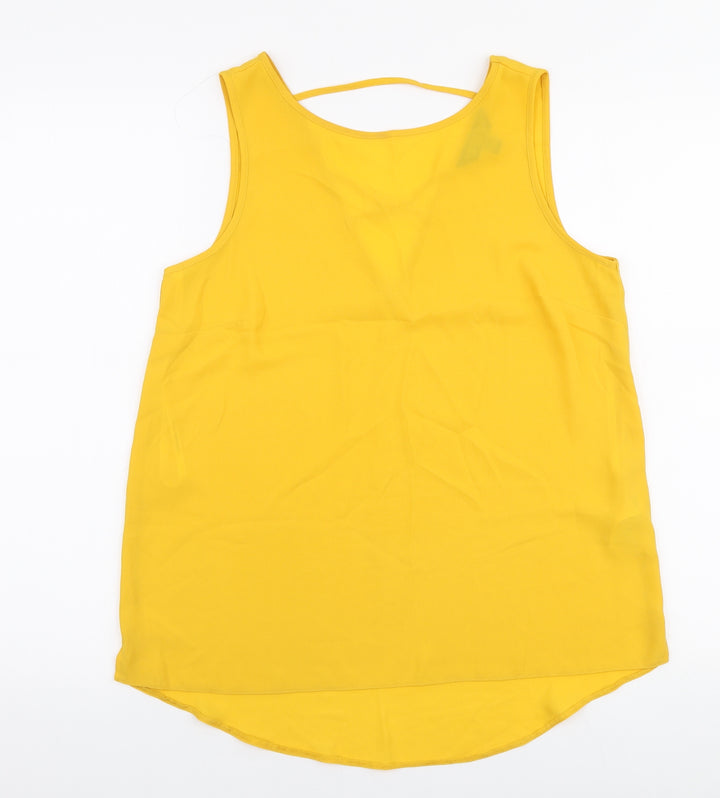 Dorothy Perkins Womens Yellow  Polyester Camisole Blouse Size 10 Round Neck