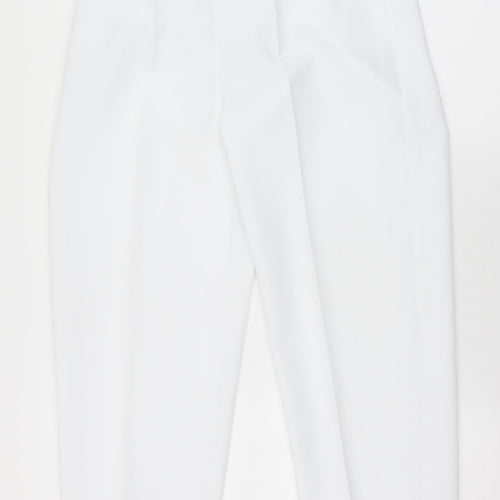 Preworn Womens White  Polyester Trousers  Size 16 L26 in Regular