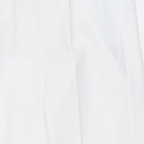 Preworn Womens White  Polyester Trousers  Size 16 L26 in Regular