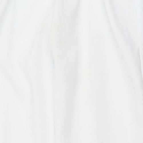 Preworn Womens White  Polyester Trousers  Size 16 L26 in Regular