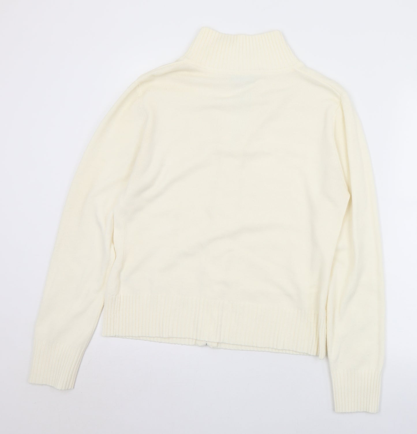 Atmosphere Womens White Collared  Acrylic Full Zip Jumper Size 16   - 16/18