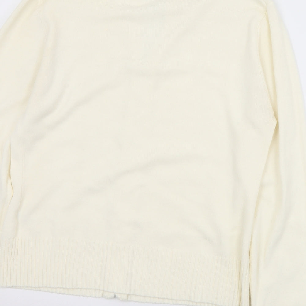 Atmosphere Womens White Collared  Acrylic Full Zip Jumper Size 16   - 16/18