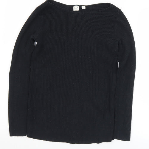 Gap Womens Black Boat Neck  Cotton Pullover Jumper Size XS