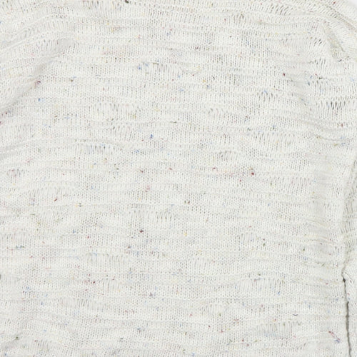 M&Co Womens Ivory Round Neck  Acrylic Pullover Jumper Size L