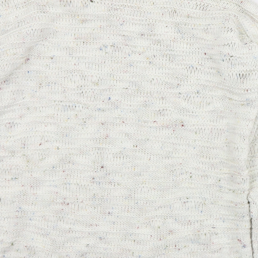 M&Co Womens Ivory Round Neck  Acrylic Pullover Jumper Size L