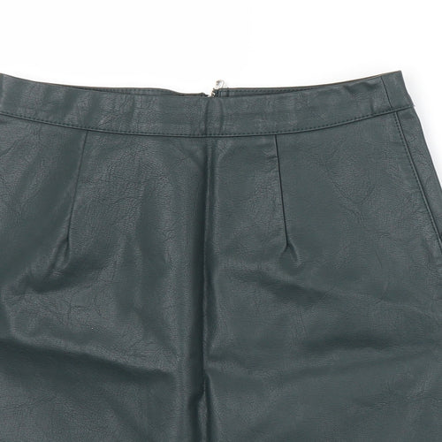 A&G Womens Green  Viscose A-Line Skirt Size XS   Zip