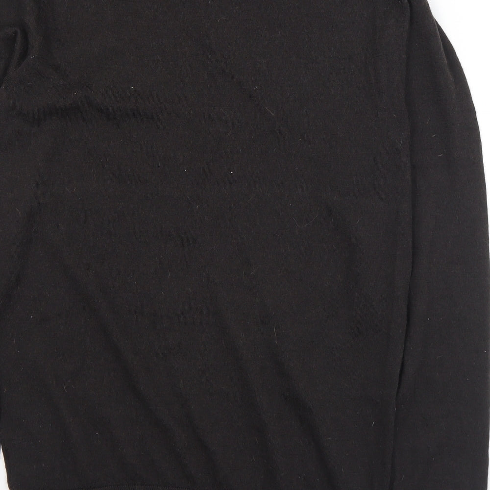 Linea Mens Brown Crew Neck  Wool Pullover Jumper Size S