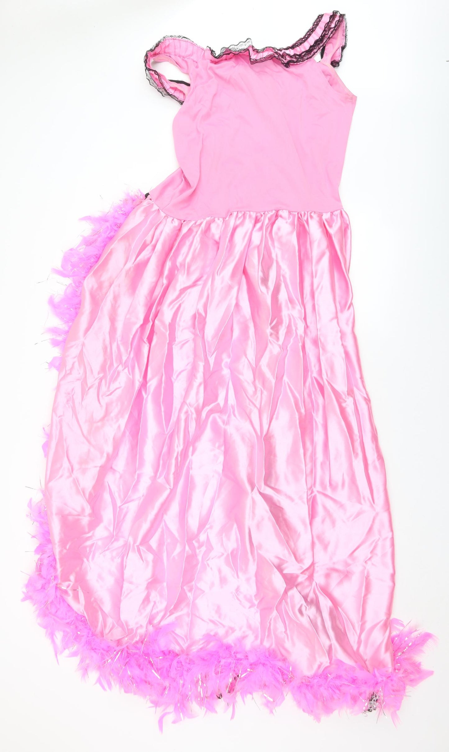 Smiffys Womens Pink  Polyester Wrap Dress  Size M  Round Neck  - Fancy Dress