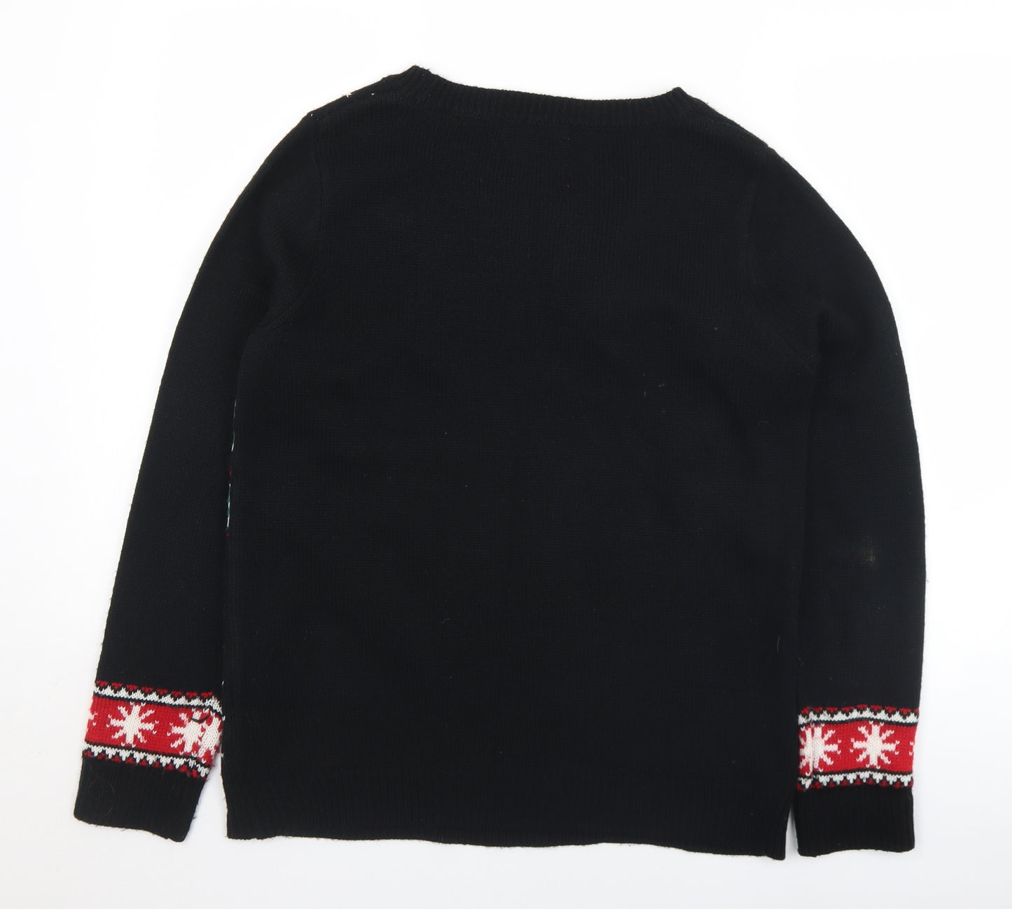 George Womens Multicoloured Round Neck Geometric Acrylic Pullover Jumper Size 14   - Christmas