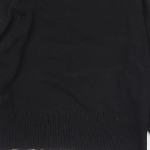 Papaya Womens Black V-Neck  Acrylic Pullover Jumper Size 22
