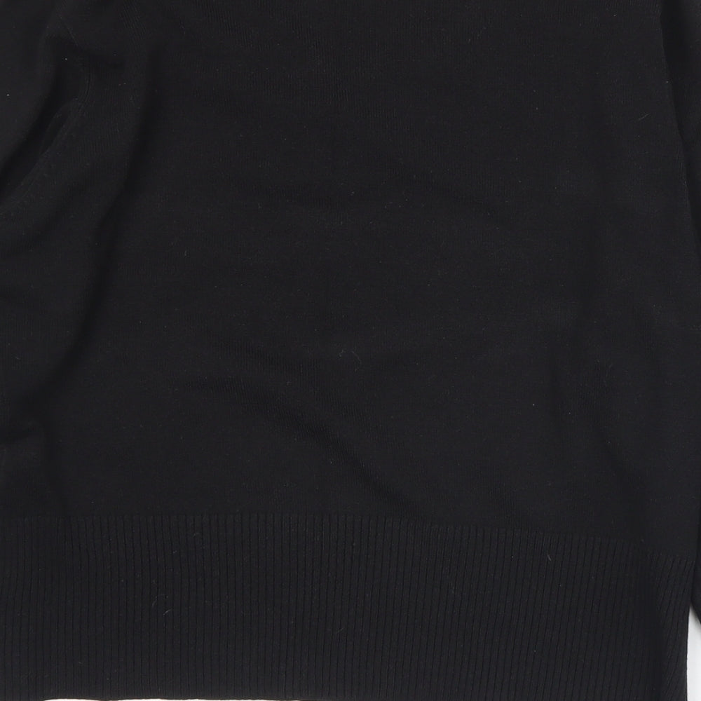 Papaya Womens Black V-Neck  Acrylic Pullover Jumper Size 22
