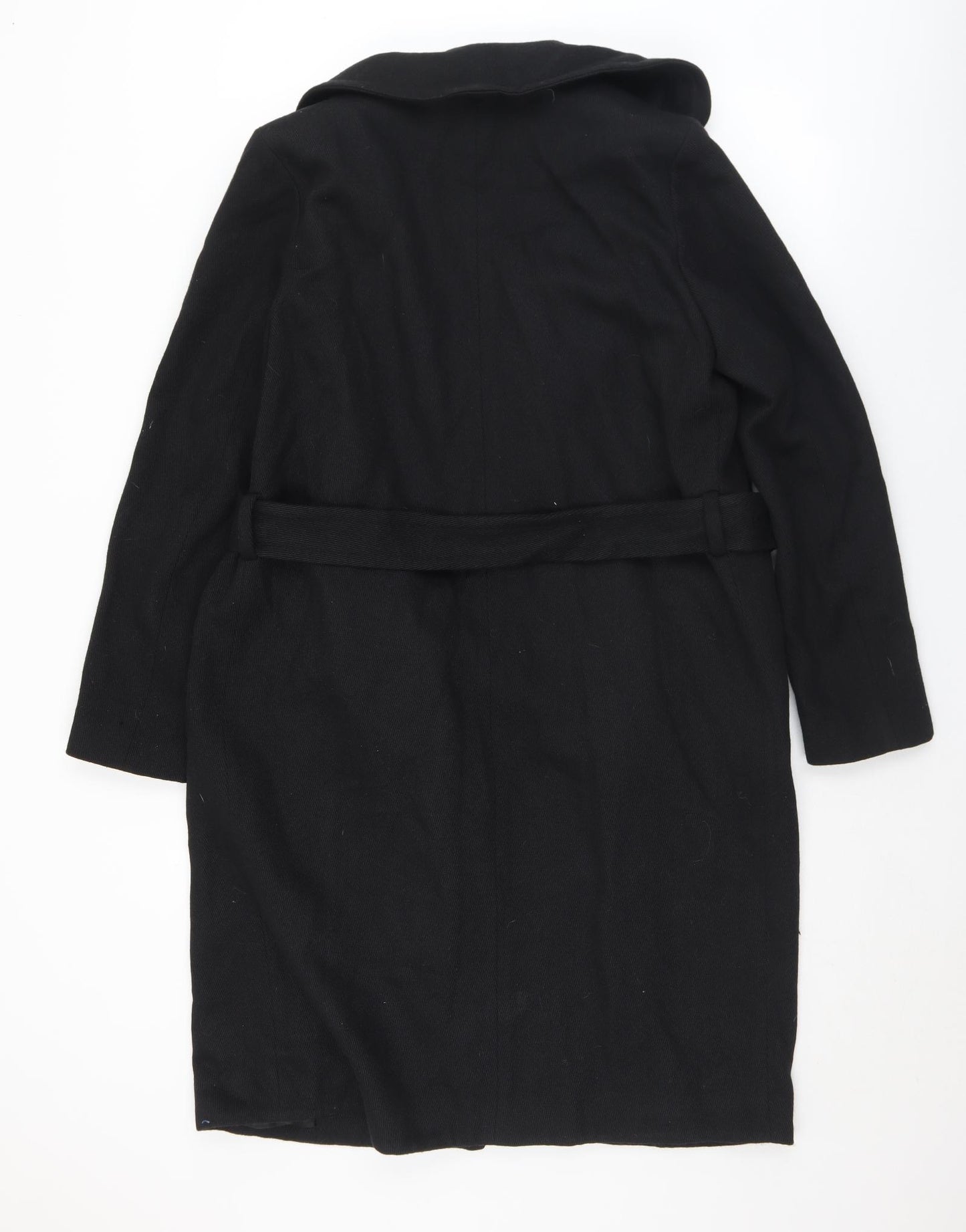 River Island Womens Black   Pea Coat Coat Size 10  Tie