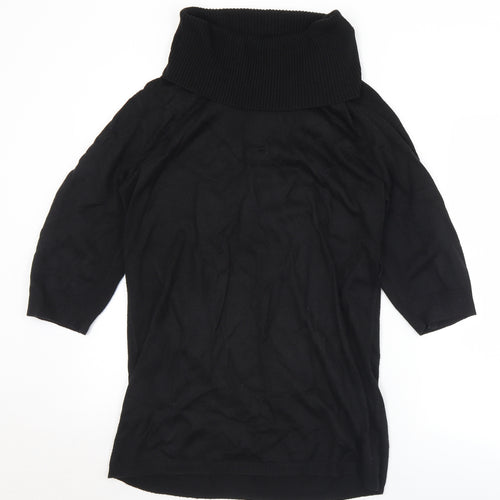 Papaya Womens Black Roll Neck  Acrylic Pullover Jumper Size 14   - Missing belt