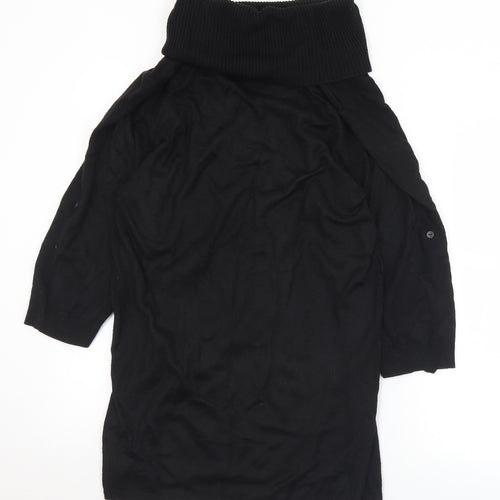 Papaya Womens Black Roll Neck  Acrylic Pullover Jumper Size 14   - Missing belt