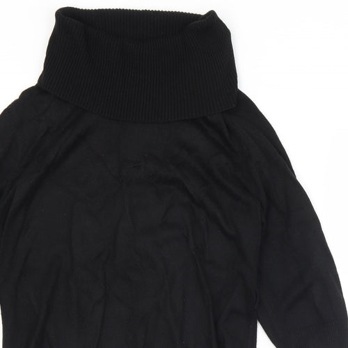 Papaya Womens Black Roll Neck  Acrylic Pullover Jumper Size 14   - Missing belt