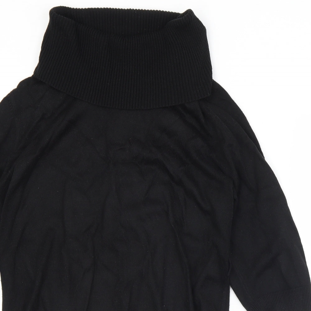 Papaya Womens Black Roll Neck  Acrylic Pullover Jumper Size 14   - Missing belt