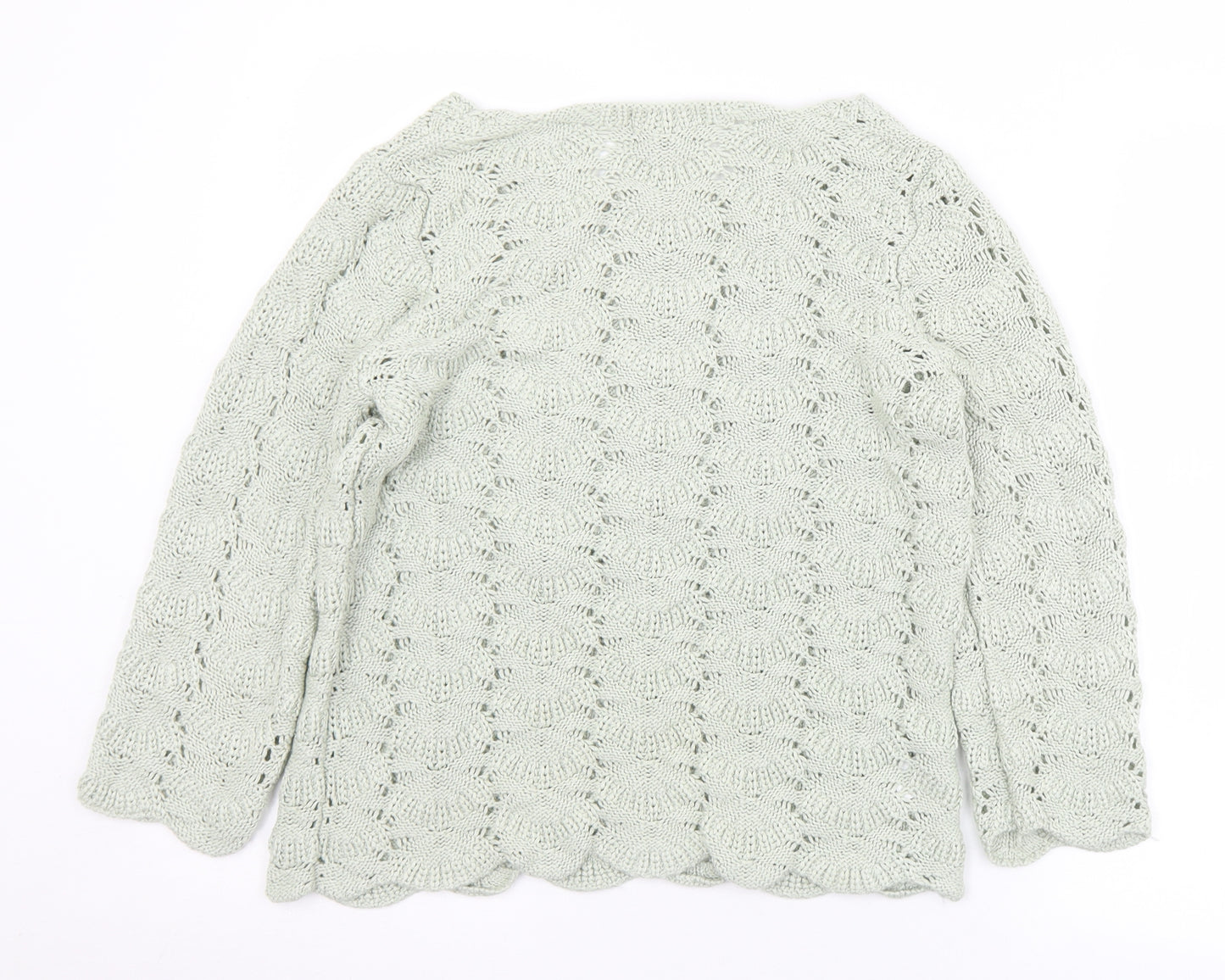 Matalan Womens Green Round Neck  Acrylic Pullover Jumper Size 14
