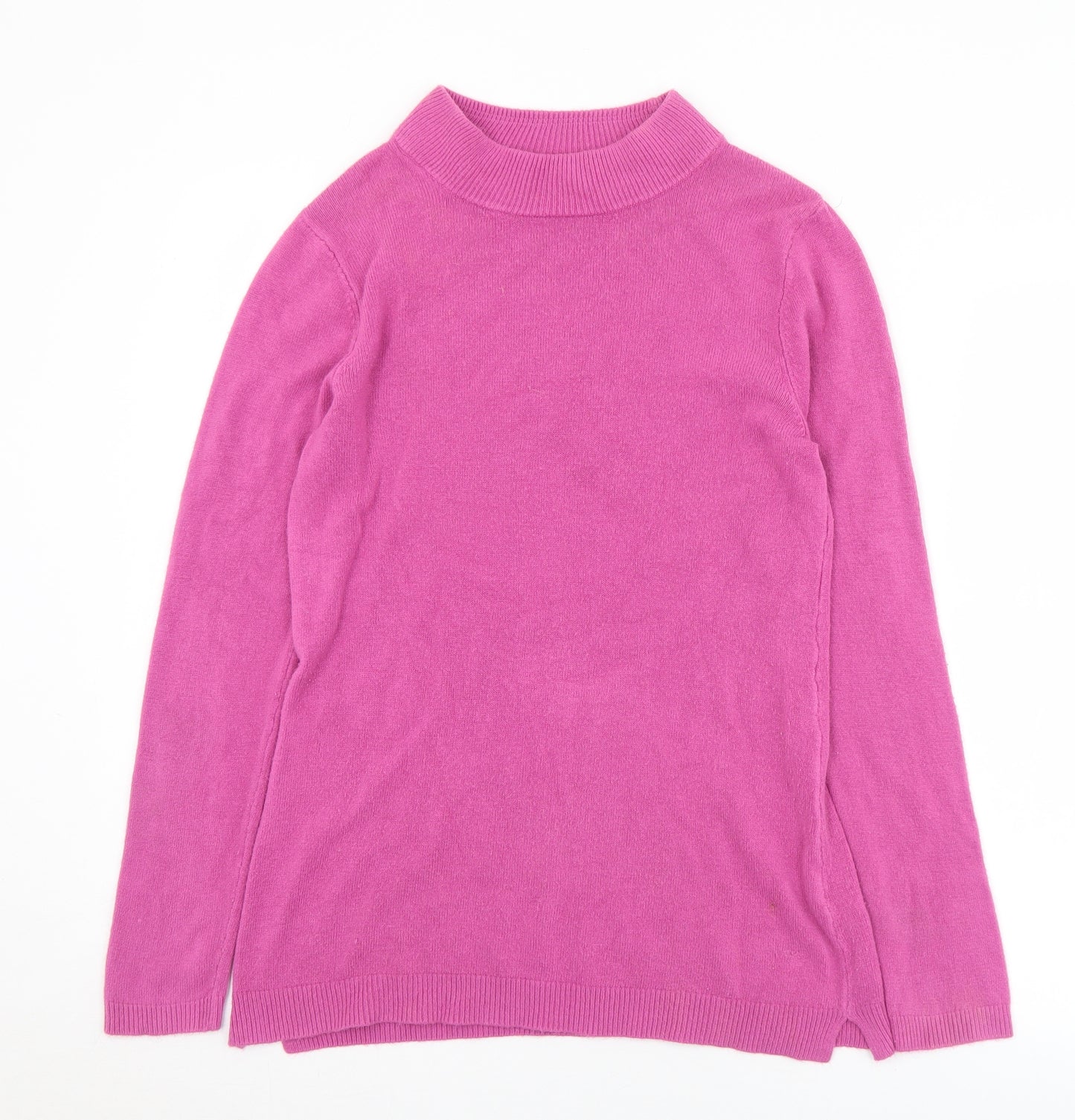 Matalan Womens Pink Mock Neck  Acrylic Pullover Jumper Size 12
