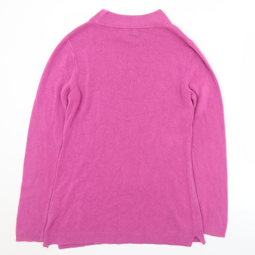 Matalan Womens Pink Mock Neck  Acrylic Pullover Jumper Size 12