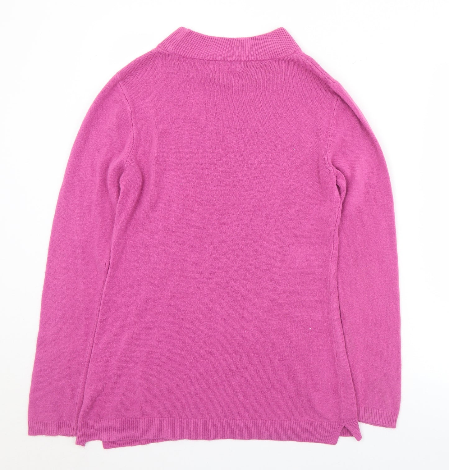Matalan Womens Pink Mock Neck  Acrylic Pullover Jumper Size 12