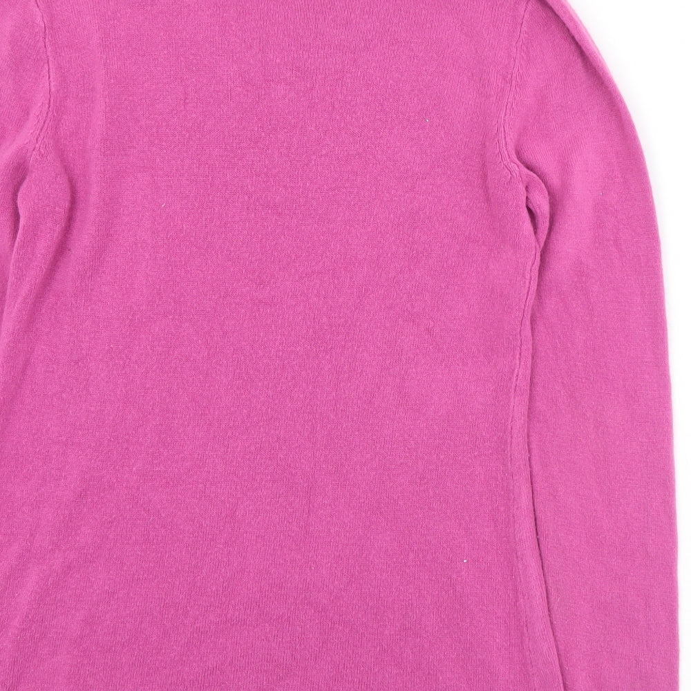Matalan Womens Pink Mock Neck  Acrylic Pullover Jumper Size 12
