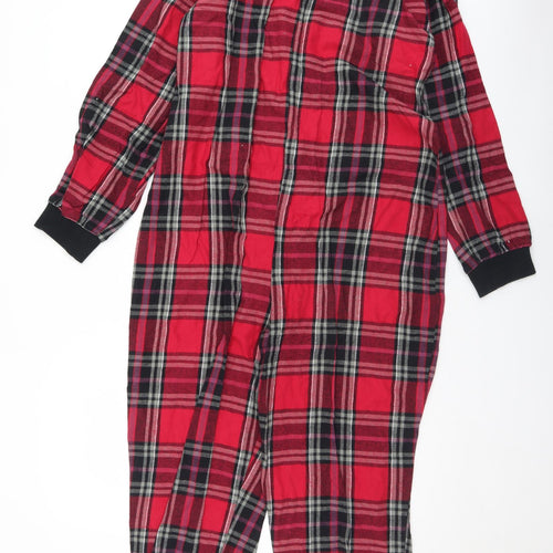 Big Feet Mens Red Plaid Cotton  One Piece Size M  Button