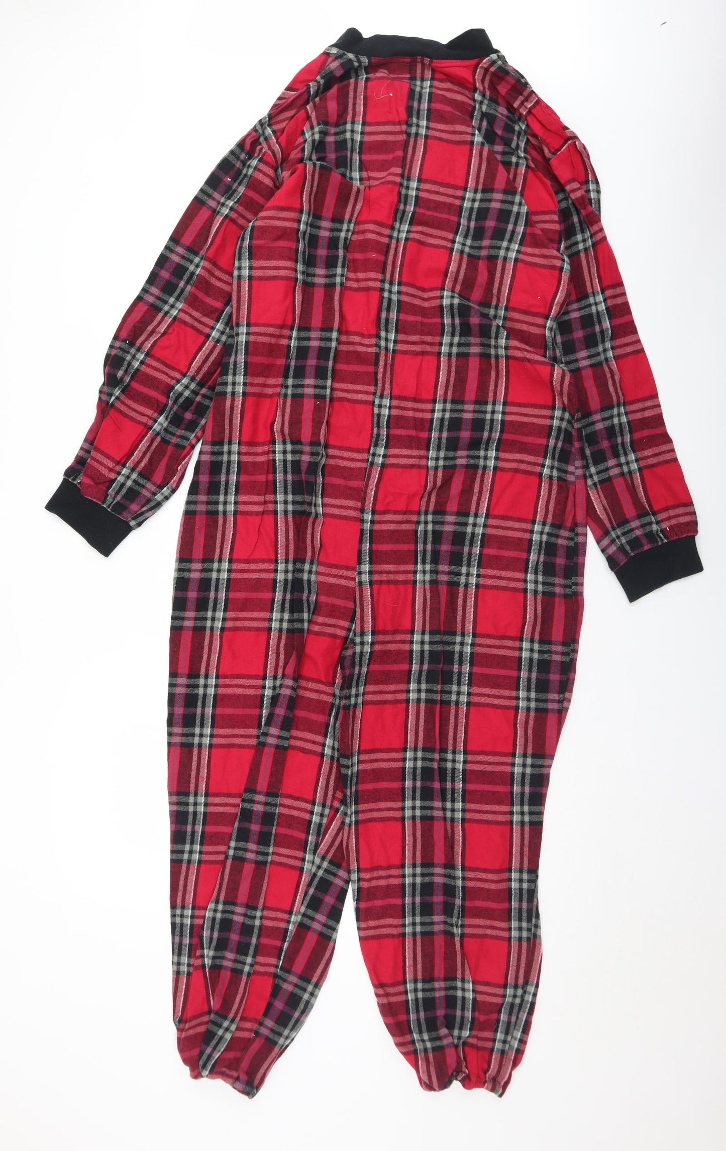Big Feet Mens Red Plaid Cotton  One Piece Size M  Button