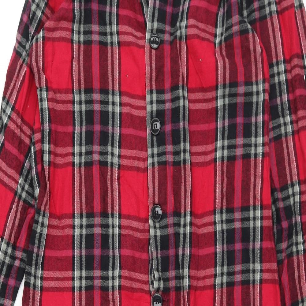 Big Feet Mens Red Plaid Cotton  One Piece Size M  Button