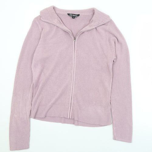 Ellie Louise Womens Purple Collared  Acrylic Full Zip Jumper Size S