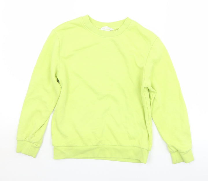 H&M Girls Green  Cotton Pullover Sweatshirt Size 6-7 Years   - 6-8 Years