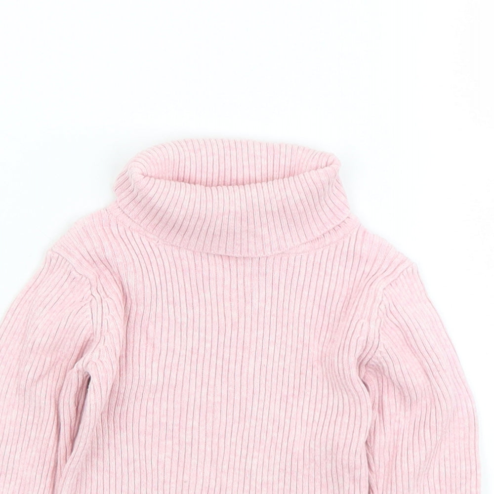 Matalan Girls Pink  Cotton Pullover Jumper Size 12-18 Months