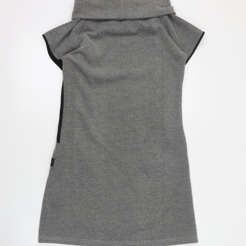 Mela London Womens Grey  Polyester Jumper Dress  Size S  Roll Neck Zip