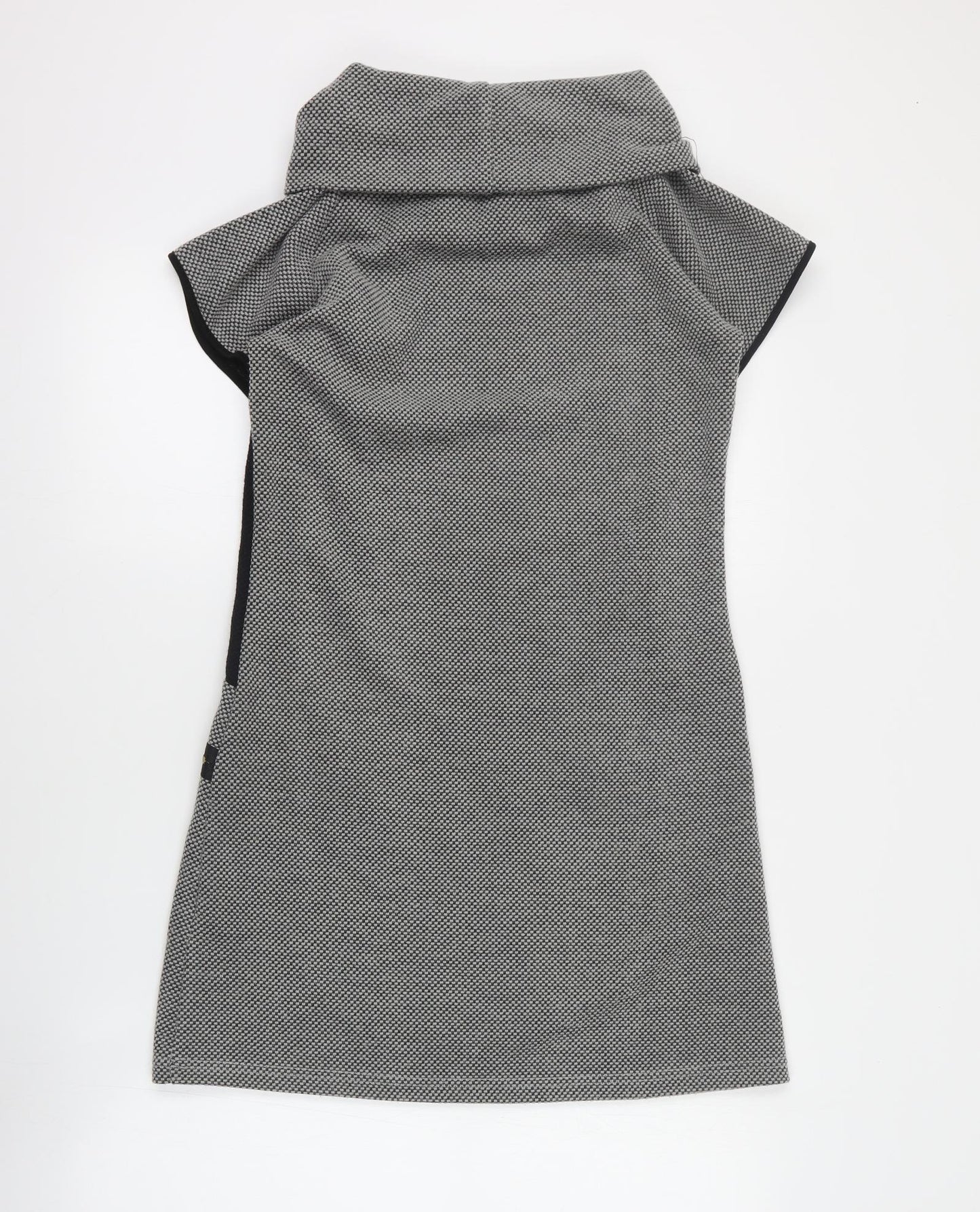 Mela London Womens Grey  Polyester Jumper Dress  Size S  Roll Neck Zip