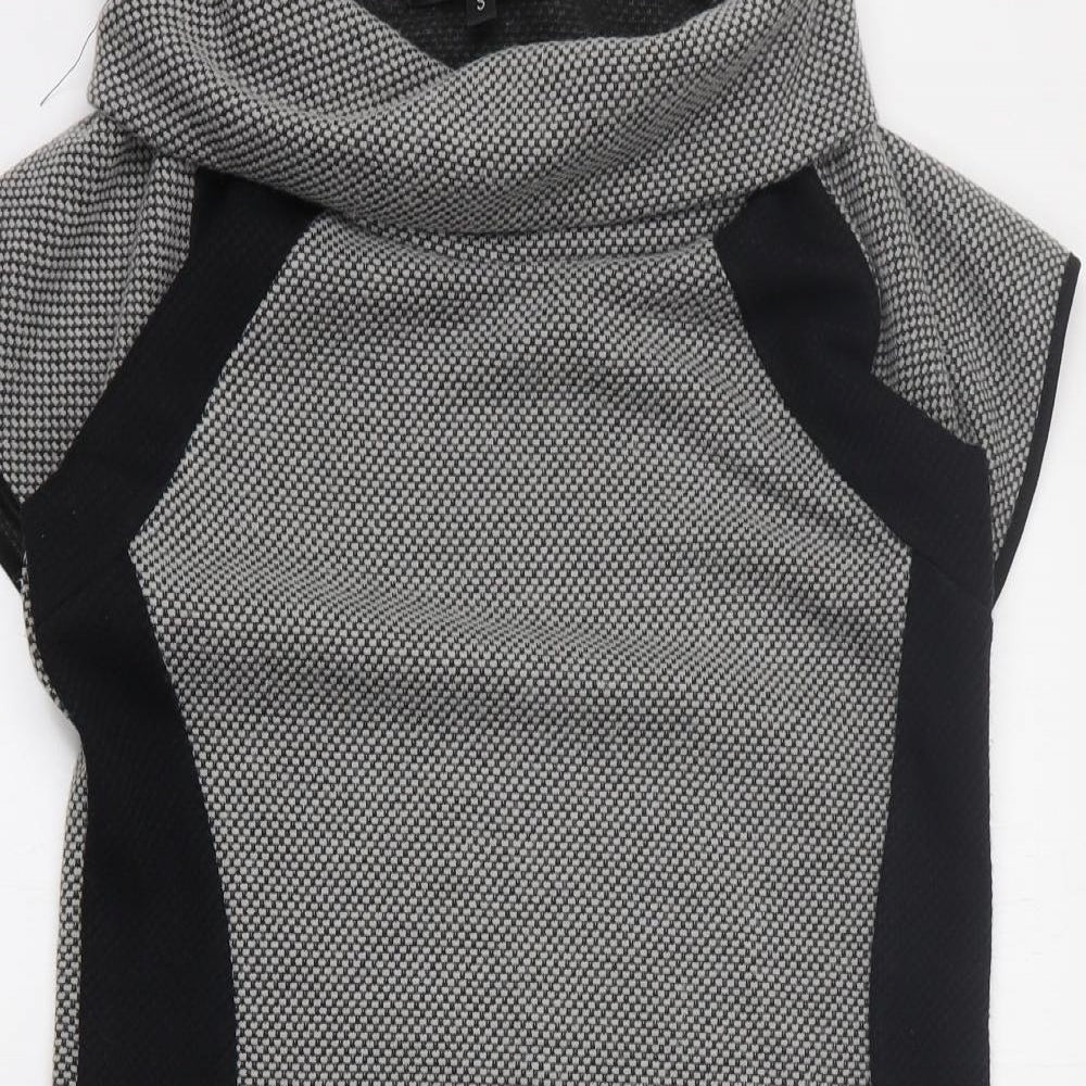 Mela London Womens Grey  Polyester Jumper Dress  Size S  Roll Neck Zip