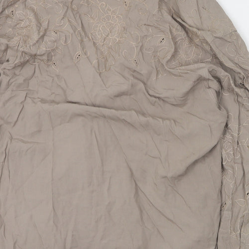 Together Womens Brown  Viscose Basic Blouse Size 12 V-Neck