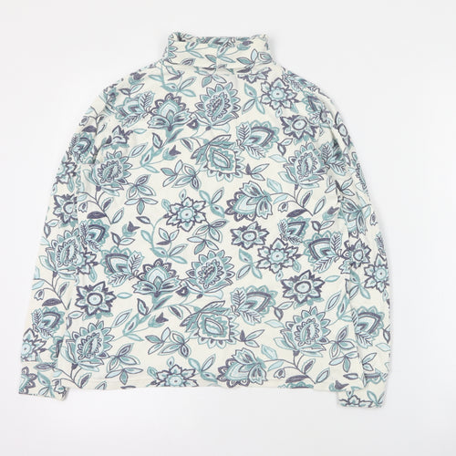Karen Scott Womens Blue Floral Cotton Pullover Sweatshirt Size S  Pullover