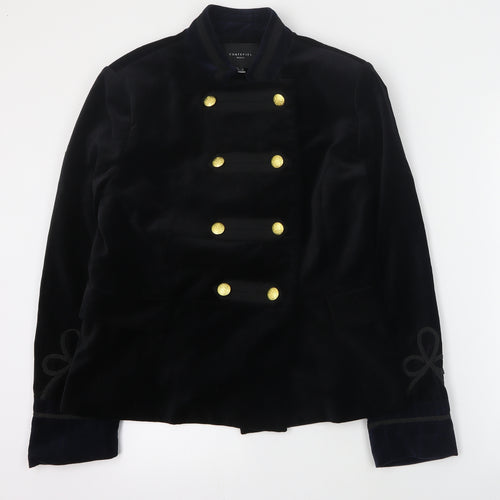 Cortefiel Womens Blue   Military Jacket Coat Size 10  Button