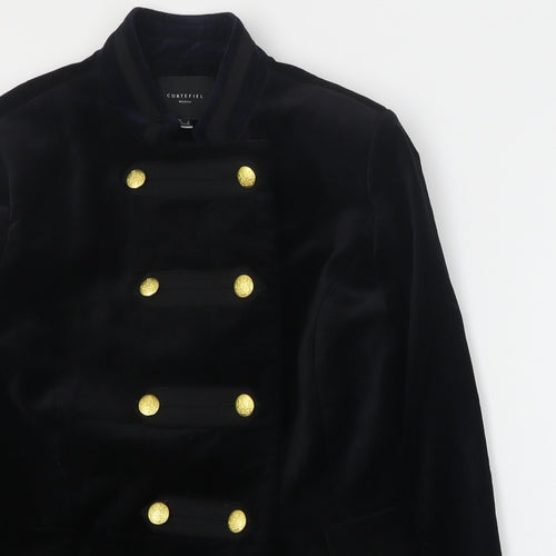 Cortefiel Womens Blue   Military Jacket Coat Size 10  Button