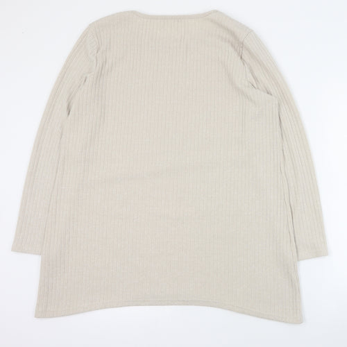 Beloved Womens Beige Round Neck  Polyester Pullover Jumper Size 2XL